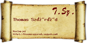 Thomas Szórád névjegykártya